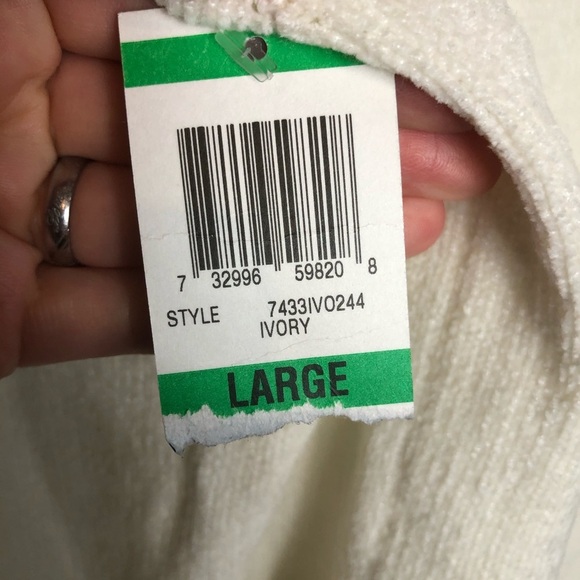 Karen Scott Petites Pullover Sweater Ivory Size Large Petite - Picture 10 of 11